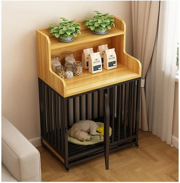 Dog cage household indoor with toilet pulley exquisite workmanship small medium and large dog cage reinforced kennel villa heigh