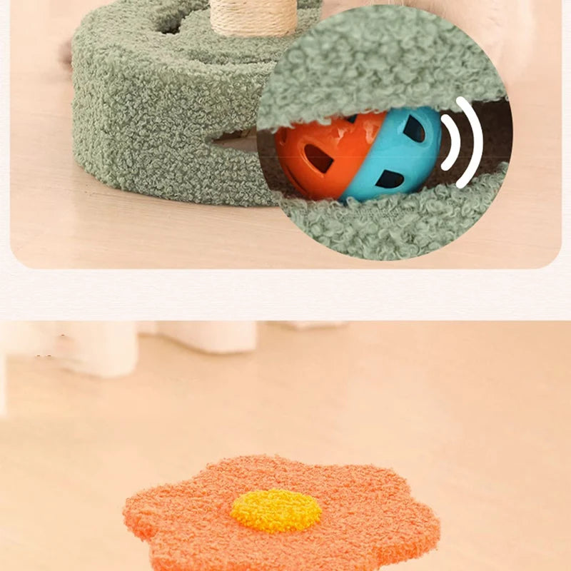 HOOPET Cat Climbing Frame Small Sisal Teasing Pet Toys Scratching Board Claw Grinding Cat Toys Carousel Type Cat Climbing Frame