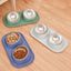 Ergonomic Inclined Cat Feeder Bowl Stainless Steel Raised Silicone Dog Bowl For Dogs Large No Spill Pet Mat Cat Food Supplies