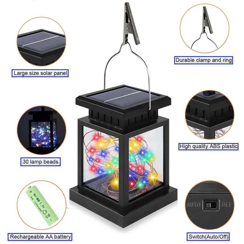 Solar LED Lights Outdoor Focus Floor Lanterns Panel Candle Terraza Indoor Hanging Balcony Birds Decoration Lighting For Garden
