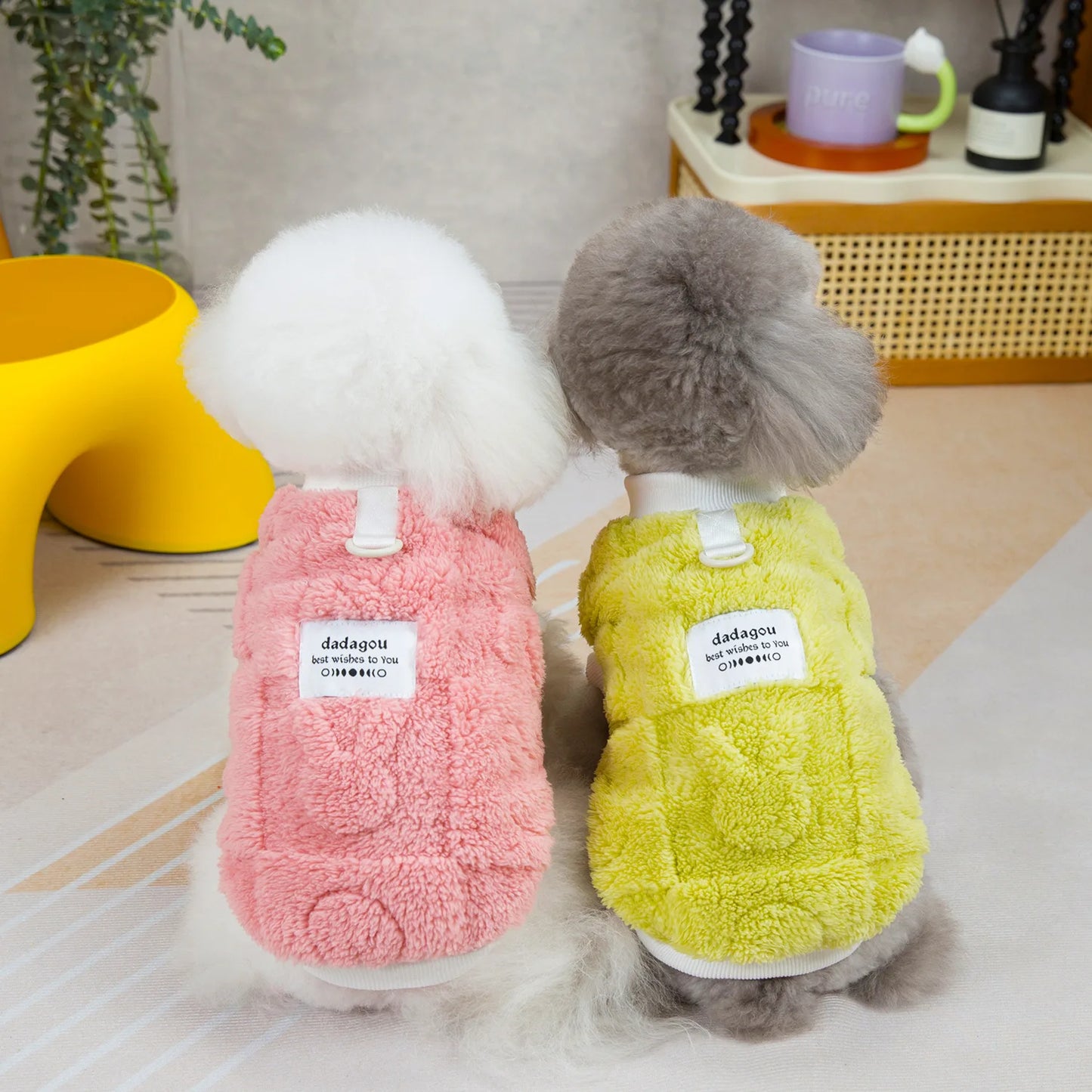 Thermal Fleece Dog Vest 2024 Winter Puppy Clothes for Small Dogs, Heart Pattern Dog Pullover Shirt Chiwawa Yorkie Pet Apparel