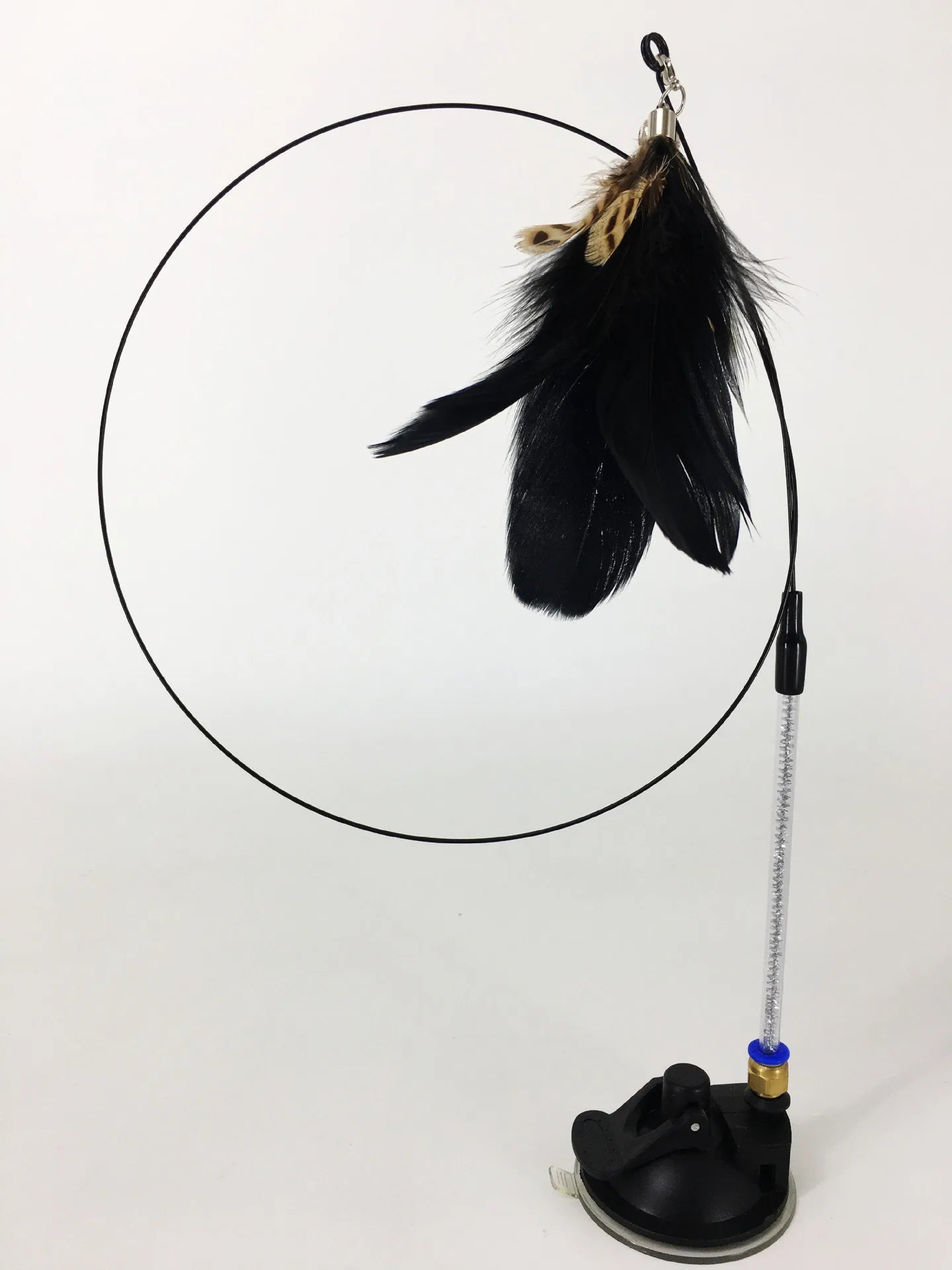 Interactive Cat Toy Handfree Cat Stick Playing Kitten Playing Teaser Wand Toy Suction Cup Bird/Feather Cat Wand Pet Supplies
