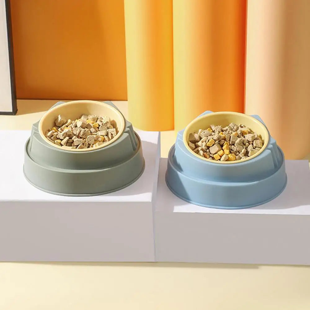 Cat Bowl Non-Slip Pet Stainless Steel Food Bowls Ergonomic Design Cat Dog Food Bowl with 15 Degree Oblique Mouth Puppy Feeding