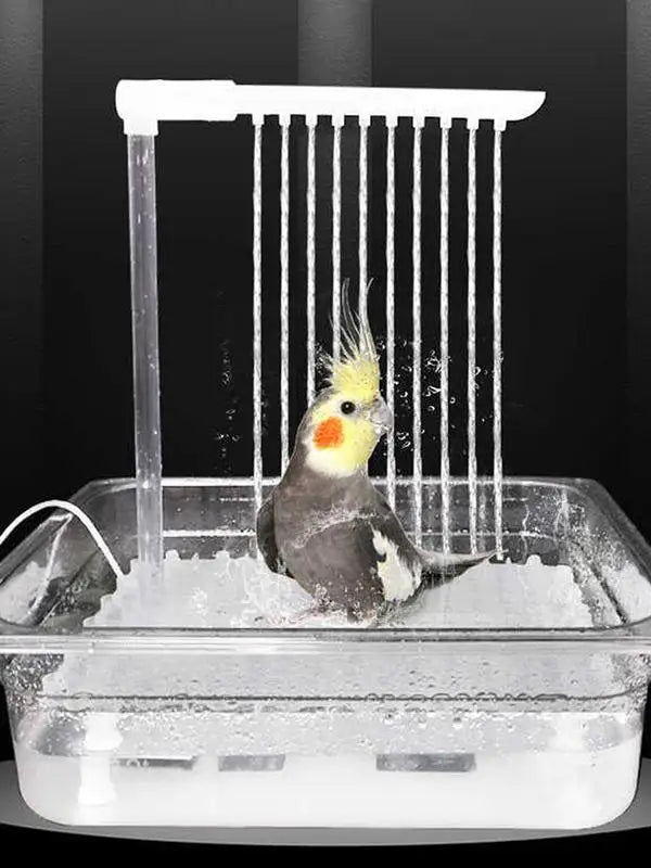 Bird Shower Box Automatic Shower Tub Multipurpose Bird Bathtub Parrot Bath Box For Pet Brids Parakeet Cleaning Supplies