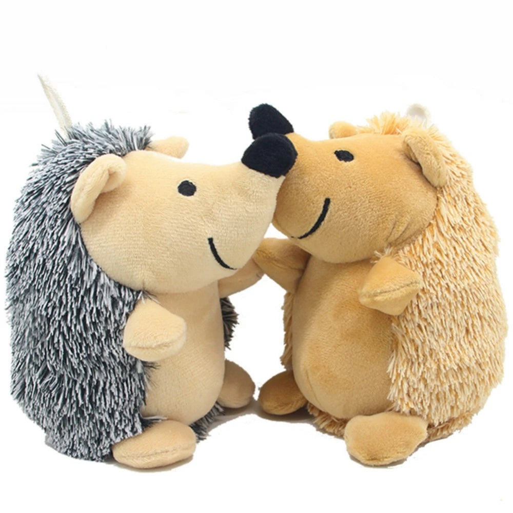 Dog Chew Squeaky Toy Lovely Cartoon Hedgehog Shaped Plush Stuffed Animals Toy Pet Puppy Interactive Training Molar Biting Toys