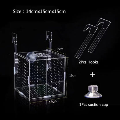 High Transparent Acrylic Aquarium Fish Breeding Isolation Box Fish Aquarium Breeder Hatching Incubator Feeding Tank Accessories