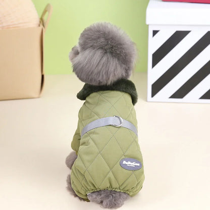 Windproof Dog Jumpsuit Coat Winter Dog Clothes Warm Fur Collar Puppy Cotton Jacket for Small Medium Dogs Pet Chihuahua Costume