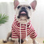 autumn winter fleece pet clothes dog hooded pet parent-child clothing stripe French Teddy small dog cat clothing