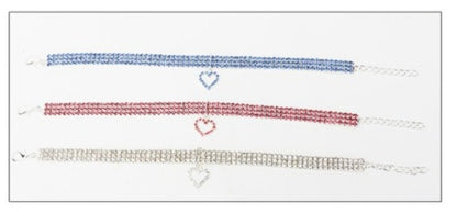 New Cat Dog Collar Three Row Elastic Rhinestone Pet Collars Love Decoration Necklace Puppy Kitten Ornament Pets Supplies