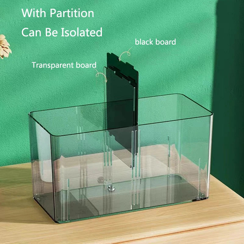 Transparent Acrylic Two Splits Guppy Fish Tank Aquarium Betta Fish Bowl Transparent Aquarium Hatchery Breeding Isolation Box