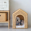 House Pet Bed Roof Kennel Rattan Cat Cat Bed Kitten Puppy Handmade Rattan Bed ins Korean Natural Rattan