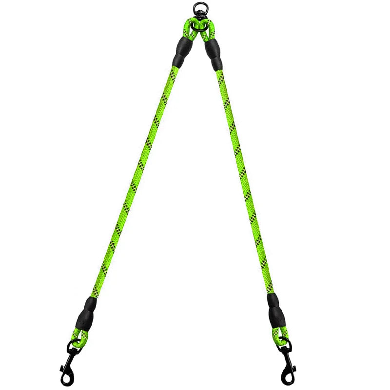 Dog Collars Reflective Dual Leash for 2 Dogs - No Tangle Walking Collar Supplies Nylon Pet Accessories
