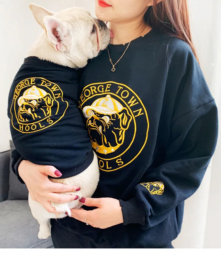Dog Costume  Pet Clothes Crew Neck Korean Version Spring and Autumn Parent-child Wear Pure Cotton Four Colors Seven Sizes