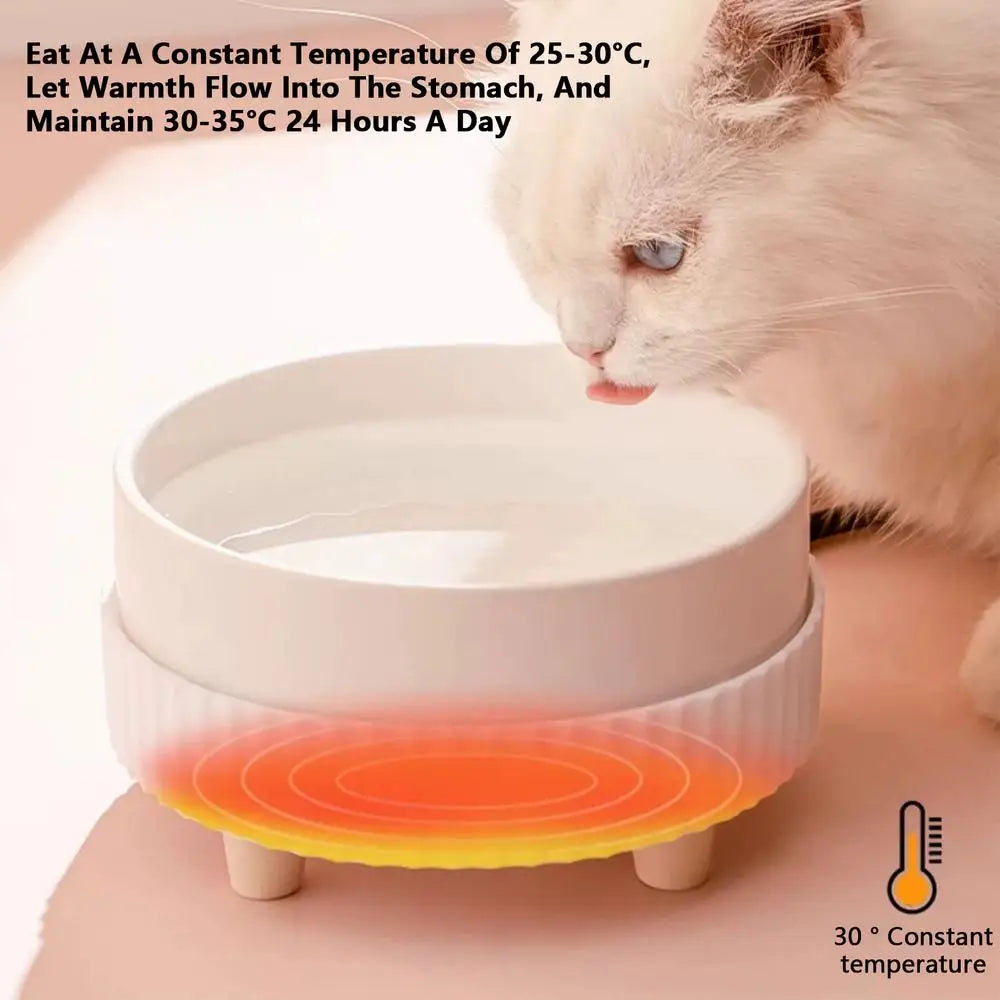 Dogs Heated Water Bowl For Pet Winter Heated Water Feeder Constant Temperature USB Rechargeable Heating Bowl Pet Accessories