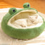Pet Bed Cat Dog Nest Winter Warm Plush Round Cartoon Frog Deep Sleep Bag Comfort Soft Puppy Dog Bed Warm Cat Basket