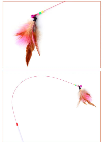 Wire Feather Cat Tickling Stick Pet Products for Cats Pet Cat Toys Interactive Cat Stick Toy Kitten Playing Pet Accessories