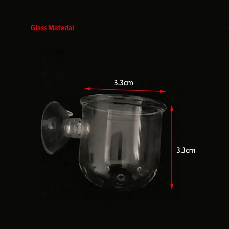 1Pc Glass Aquarium Feeder Hanging Fish Tank Mini Crystal Pot Polka Water Potted Planting Cylinder Cup Aquarium Decor Accessories