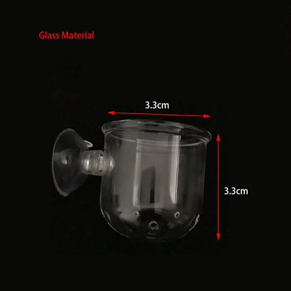 1Pc Glass Aquarium Feeder Hanging Fish Tank Mini Crystal Pot Polka Water Potted Planting Cylinder Cup Aquarium Decor Accessories