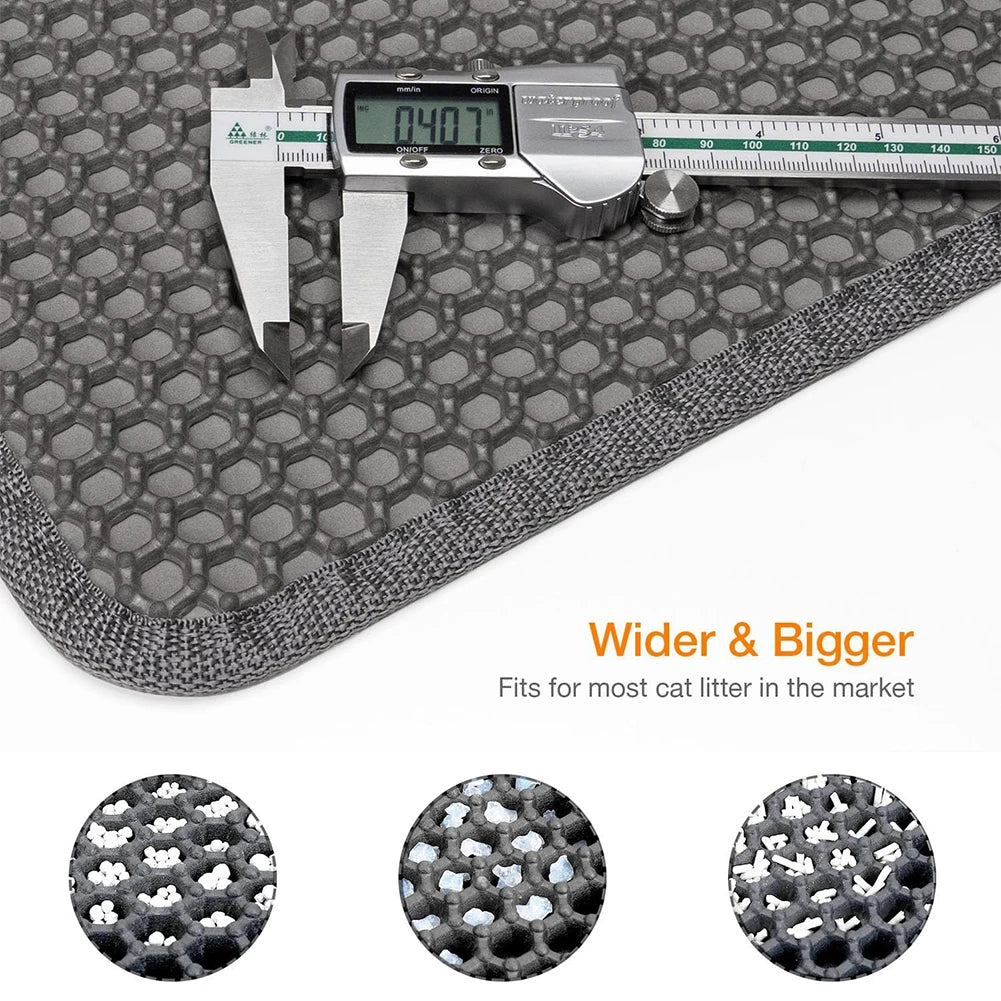 Cat Litter Mat 1 Pack Double Layer Waterproof Urine Proof Trapping Mats Non-Slip Easy to Clean Large Toilet Foot Pad