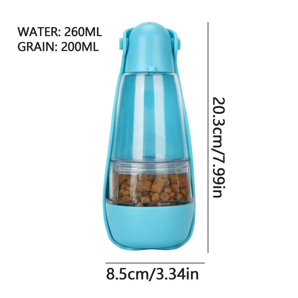 Dog Water Bottle Pet Travel Drinking Bottle 5 in 1 Outdoor Pet Accessories with Dog Drinking Bottle Food Storage Container