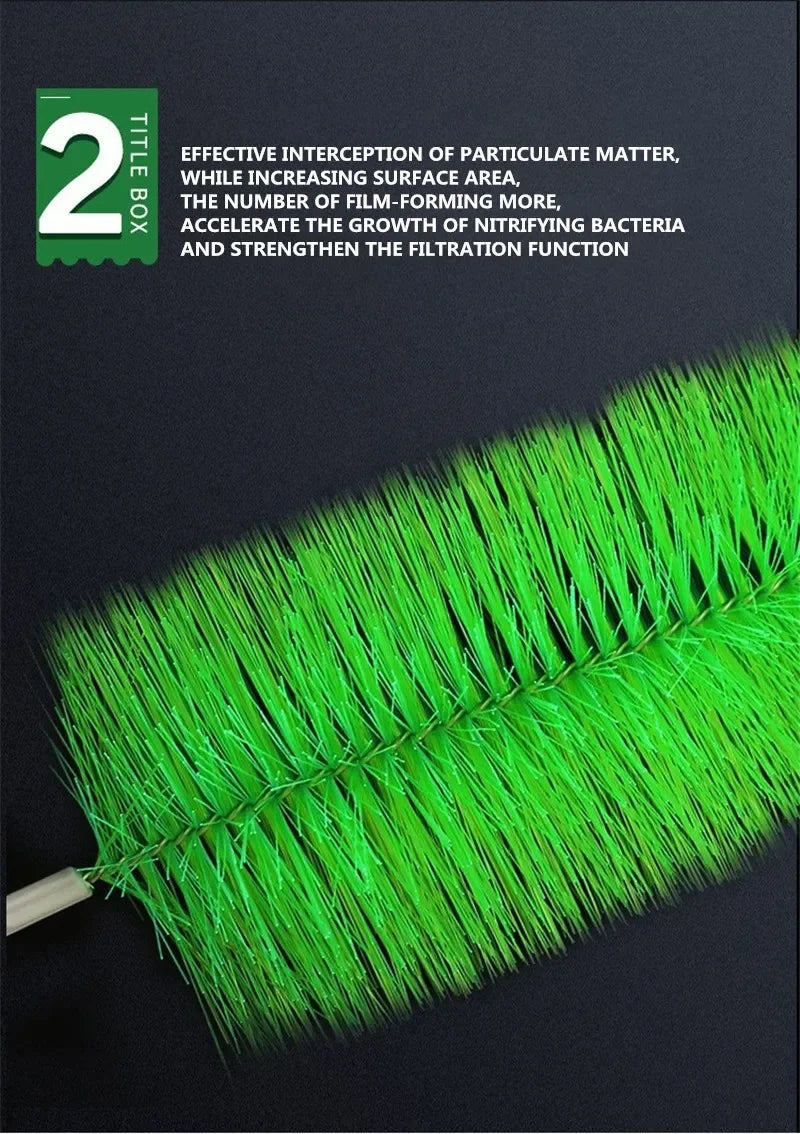10pcs Fish Tank Cleaning Tools Koi Fish Pond Filter Brush 30/40/50cm High-density Brush Skimmer Aquarium Filtration System
