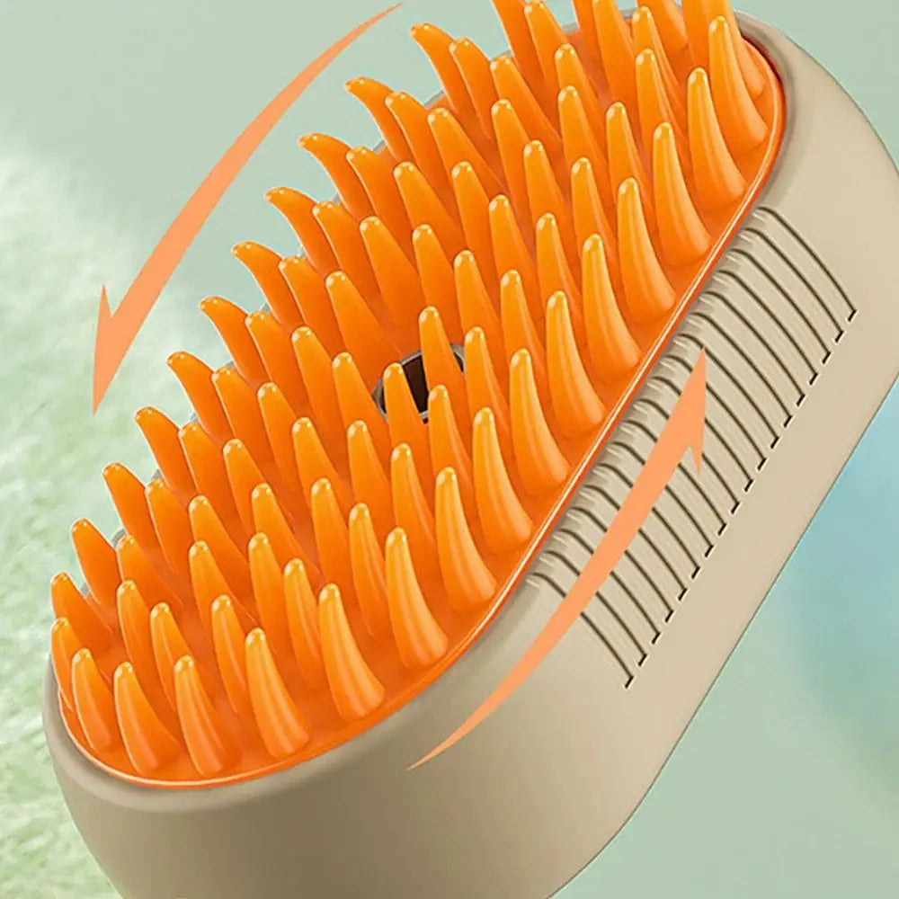 Steamy Dog Brush Electric Spray Cat Hair Brush 3 In1 Dog Steamer Brush For Massage Pet Grooming Removing Tangled And Loose Hair