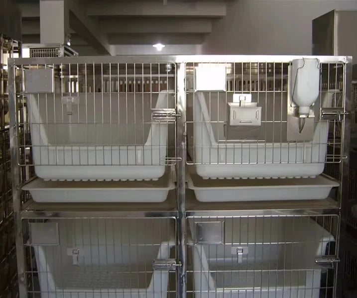 Rabbit Cage Stainless Drawer-type Cage and Trays Easy To Clean