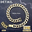 Luxury Design Cuban Chain Dog Collar with Quick Buckle for Small Medium Large Dogs Cats 15MM Gold Chain Pet Necklace Jewelry