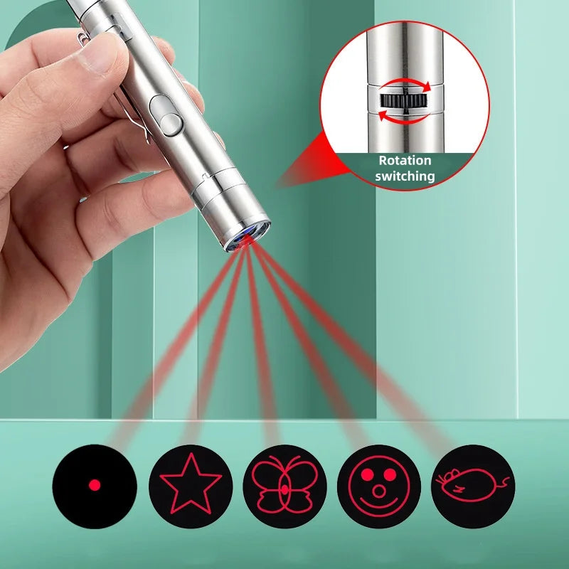 Multi Functional Upgrade USB Direct Charging Infrared Cat Toy Laser Pattern Projection Interactive Cat Stick Pet Toy Supplies