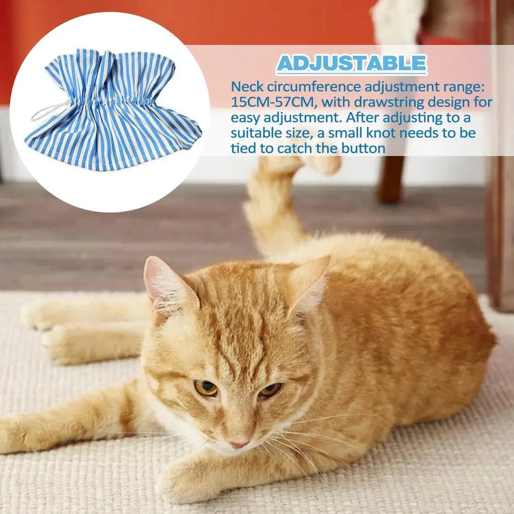 Cat Elizabethan Collar Polyester Elizabethan Collar For Recovery Drawstring Design Comfortable Pet Supplies Adjustable