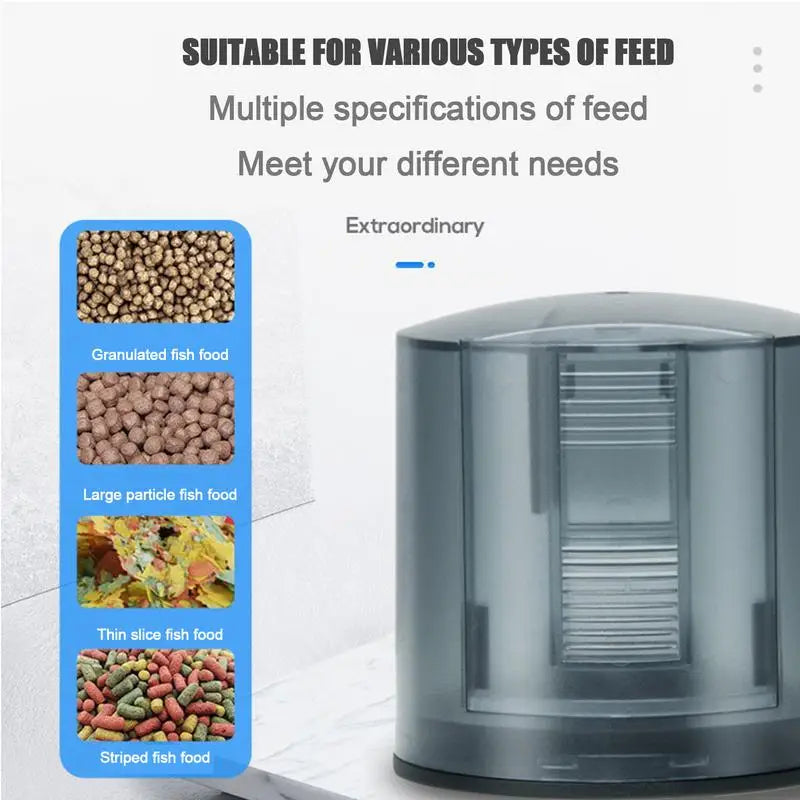Automatic Fish Feeder Electric Aquarium Feeder With Smart Timer Silent Auto Fish Food Dispenser With 200ml Feed Box Timer