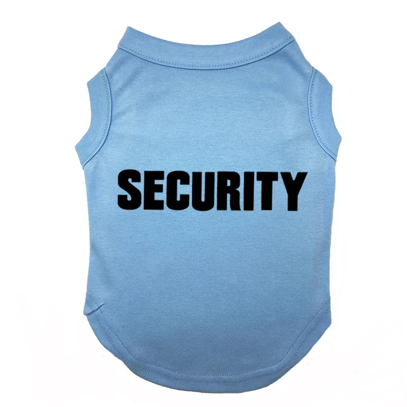 Dog Security Shirt Pet Puppy Guard Costume Cotton T-Shirt Summer Dog Clothes for Large Medium and Small Dogs German Shepherd