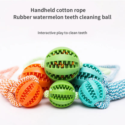 Durable Dog Rope Toys Ball on Rope, Tug of War Dog Toy Interactive Exercise Reward Toy for Medium Small Dogs,Rubber Dog Chew Toy