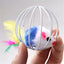 1pc Cat Toy Stick Feather Wand With Bell Mouse Cage Toys Plastic Artificial Colorful Cat Teaser Toy Pet Supplies Random Color
