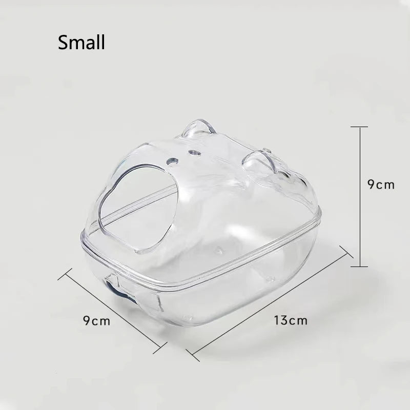 Hamster Bathroom Panoramic Transparent Hamster Mouse Pet Toilet Cage Box Bath Sand Room Toy House Small Pet Supplies Accessories