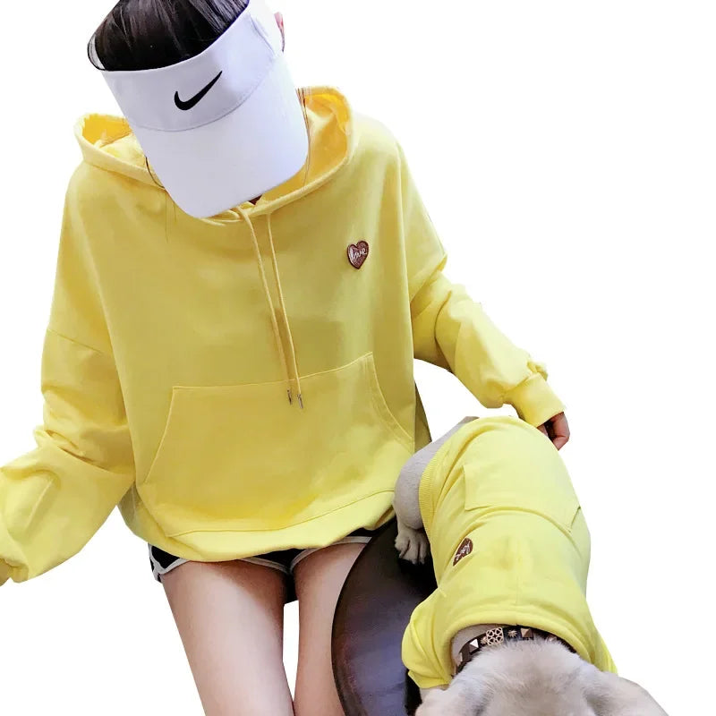 Dog Oodie  Dog Clothes  Pet The New Parent-child Wear Hooded Spring and Autumn Three Colors Seven Sizes Pure Cotton