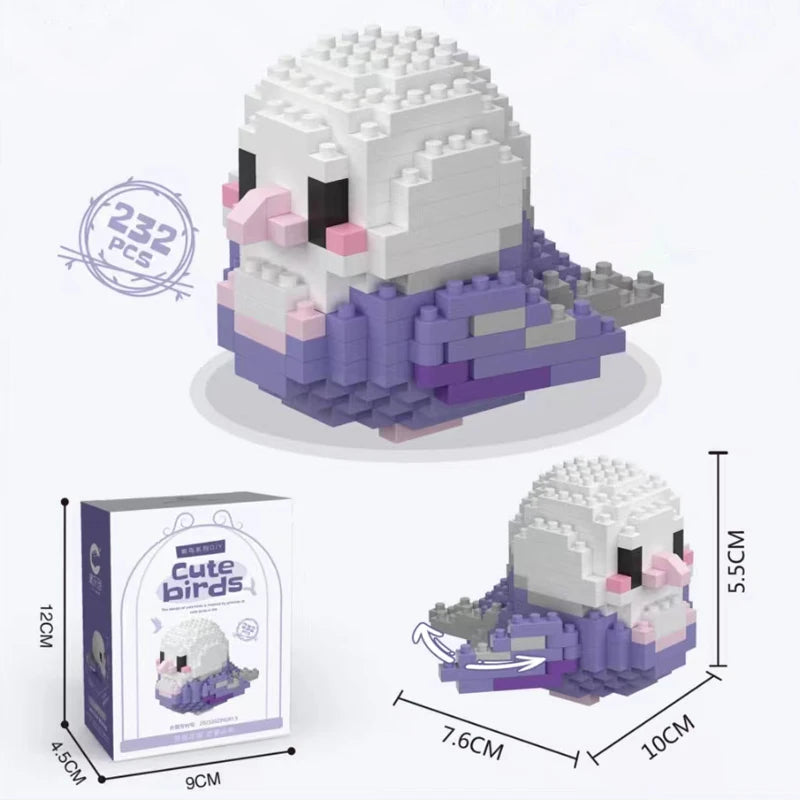 Building Blocks 3D Bird Cute Parrot Model Assemble Table Decor Children Toys for Kids Gifts Micro DIY Bricks Educational Toys