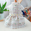 Floral Summer Clothes for Small Dogs Short Sleeve Lace Pink Sphinx Cat Dresses Princess Party Wear Breathable Pet Clothing