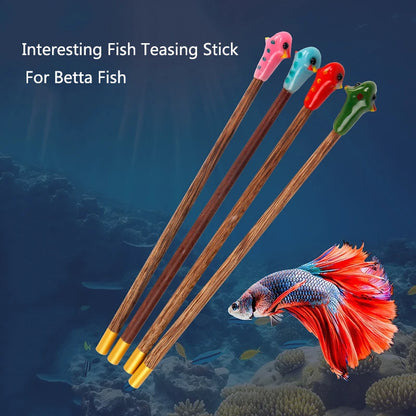 Aquarium Betta Training Wand Wooden Playing Stick Active Healthy Betta Fish Equipment Resin Fish Decoration Fish Stick ﻿New