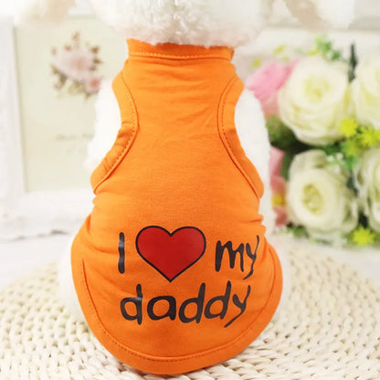 Cute Paw Printed Heart Love Design Small Dog Vest Clothes Summer Spring TShirts For Dogs Costume Puppy Dog Accessories Chihuahua