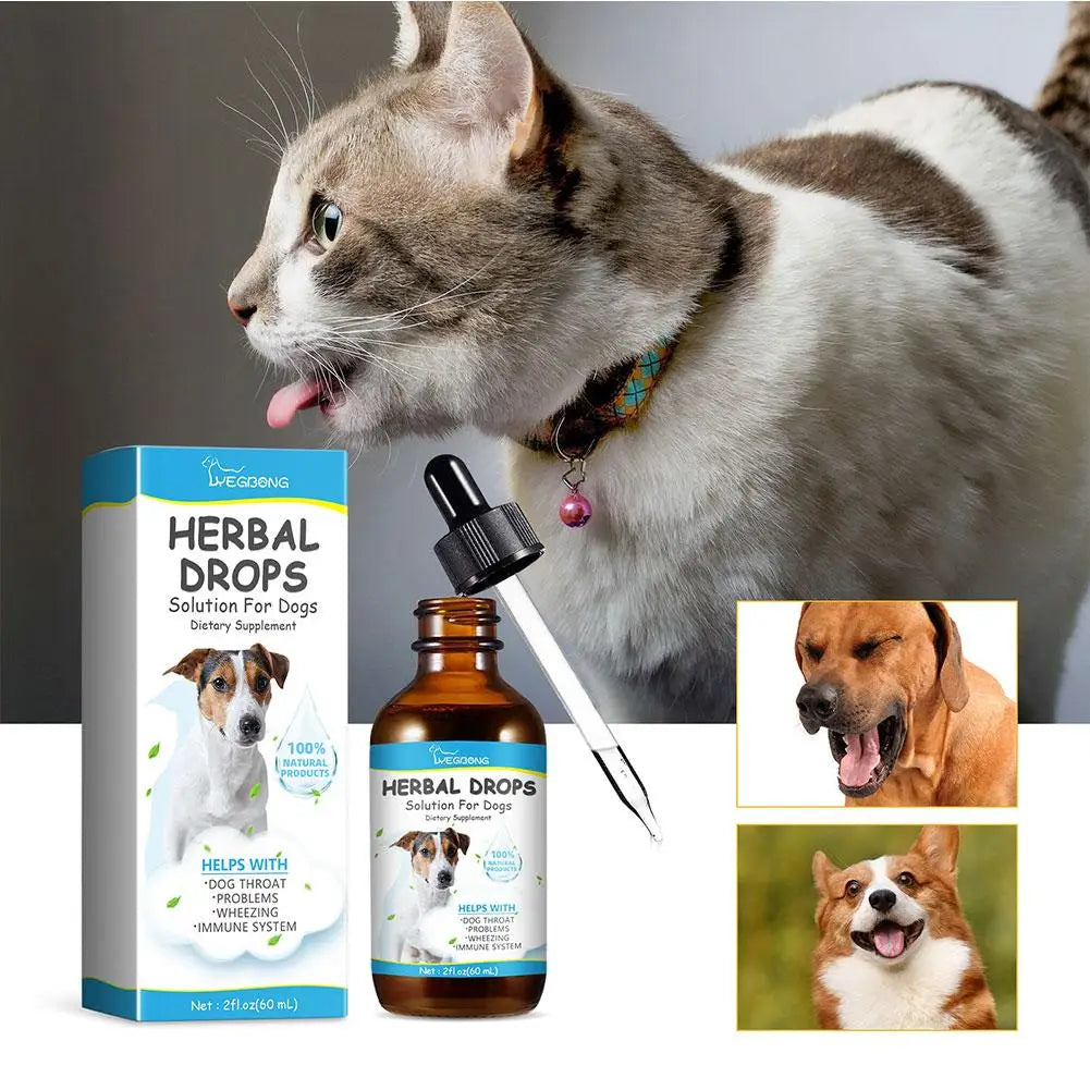 Pet Cough Herbal Drops Cough Soothing Relief Reduce Dog Discomfort Medicin Throat Strengthen Treatment Sneezing Calming Imm V0A3