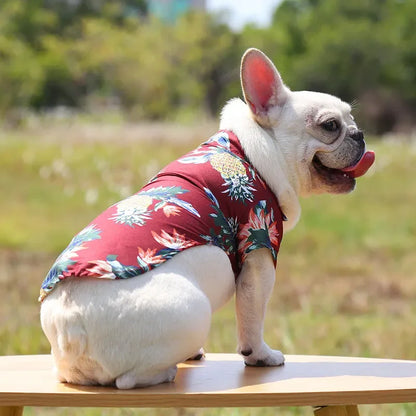 Summer Pet Printed Clothes For Dogs Floral Beach Shirt Jacket Floral T-Shirt Hawaiian For Small Large Dog Chihuahua Pets Outfits