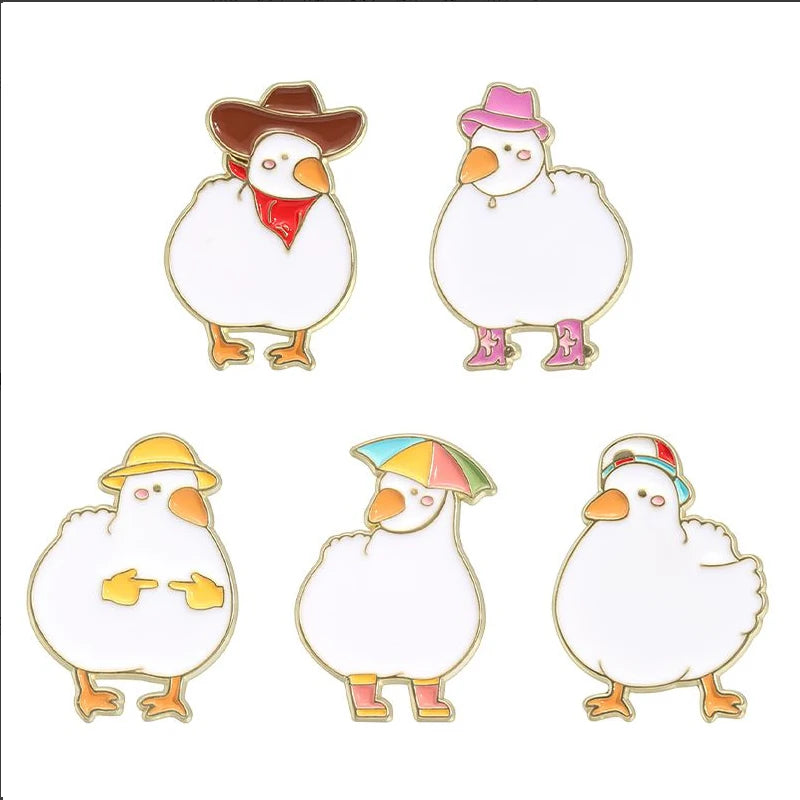 Funny Animal Sets Enamel Pins Cartoon Anime Figure Ghost Spooky Cute Cat Bird Brooches Backpack Lapel Badge Punk Jewelry Gifts
