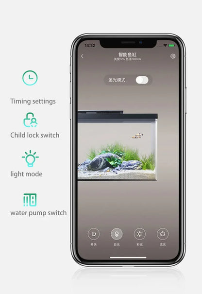 Smart Fish Tank Pro 15L Aquarium Eco-Friendly Mobile APP Control Smart Lighting System Light