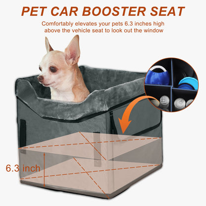 UXCELL Fashion Dog Car Seat for Dog Portable Dog Car Travel Bed for Pet Gray Casual Solid Outdoor Oxford Cloth Mats