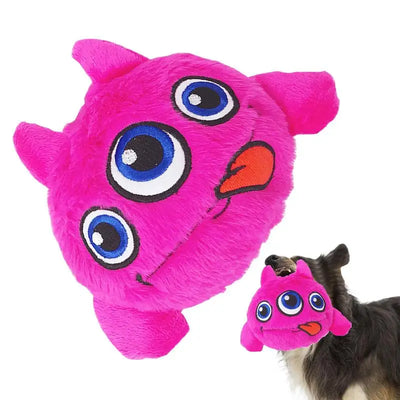 Dog Plush Toy Squeaky Bouncing Puppy Teething Balls Interactive Stuffed Bite Toys With 3 Batteries For Cats Pets Calming Fetch