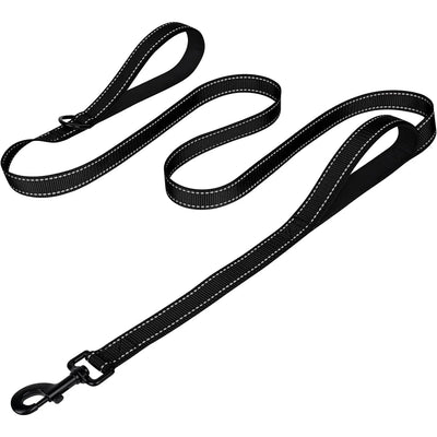 Heavy Duty Double Handle Dog Leash with Reflective Strips for Night Safety - Ideal for Large and Extra Large Breeds - Perfect fo