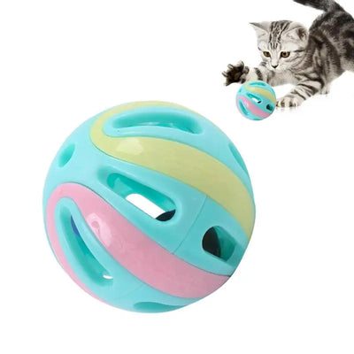 Cat Jingle Balls Cat Pounce Jinggle Ball Large Hollow Cat Rattle Ball Interactive Kitten Chasing Toys Kitten Pets Supplies