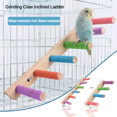 Escalera interactiva para escalada de aves, juguete para mascotas, garras y dientes, accesorios para pájaros, 4/6/8 escalones