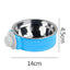 2Pcs Pet candy colored stainless steel dog bowl hanging cage pet cat food basin hanging stainless steel hanging bowl
